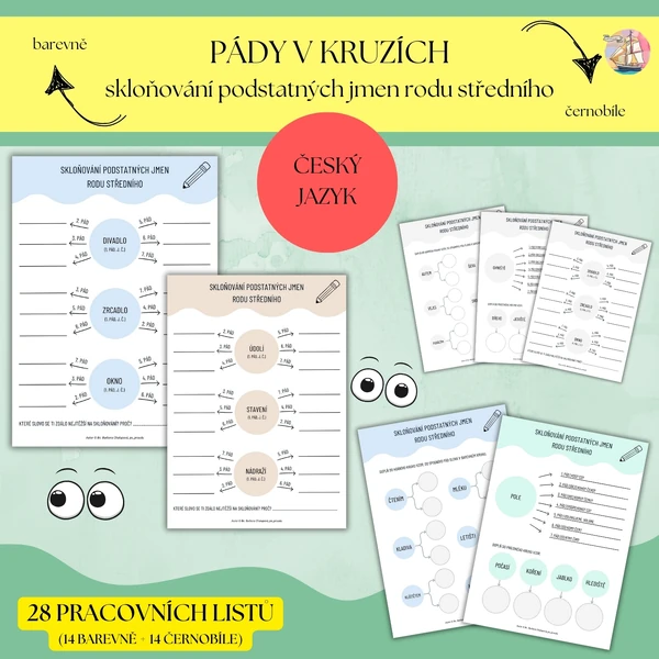 Pády v kruzích - skloňování podstatných jmen rodu středního