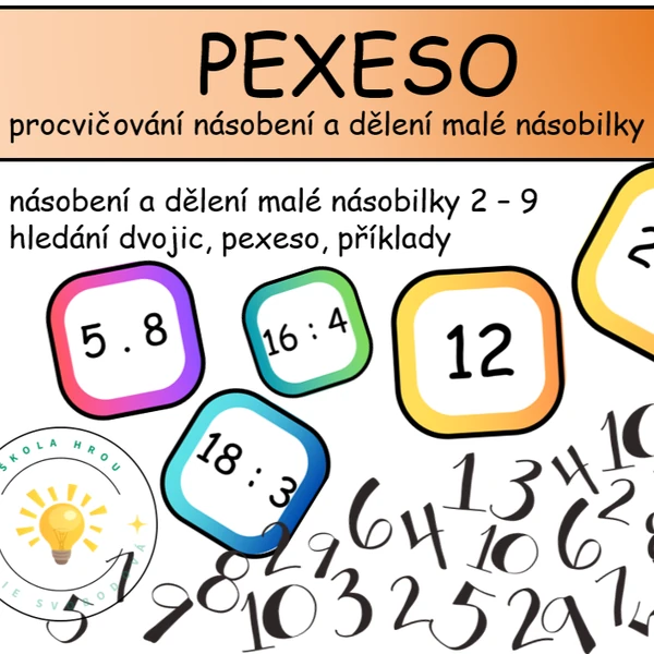 Pexeso - násobení a dělení