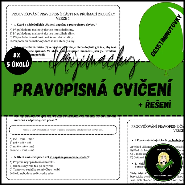 Pravopisná cvičení - přijímačky (desetiminutovky)