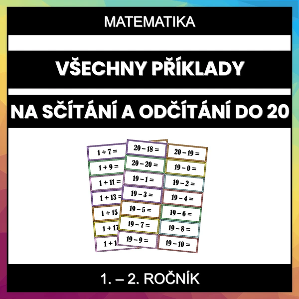 Sčítání a odčítání do 20 (všechny příklady)