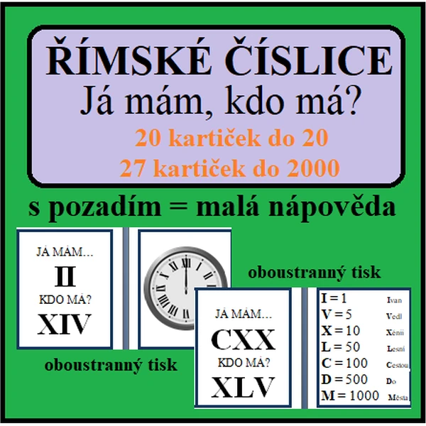 ŘÍMSKÉ ČÍSLICE - Já mám, kdo má