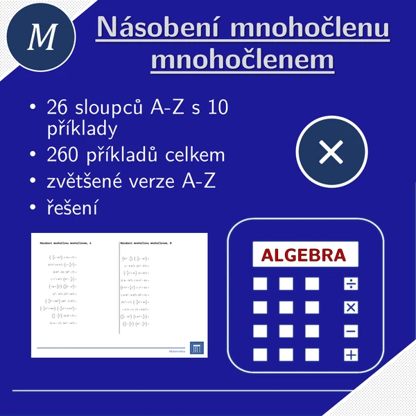 Násobení mnohočlenu mnohočlenem | matematika | algebra | 26 sloupců