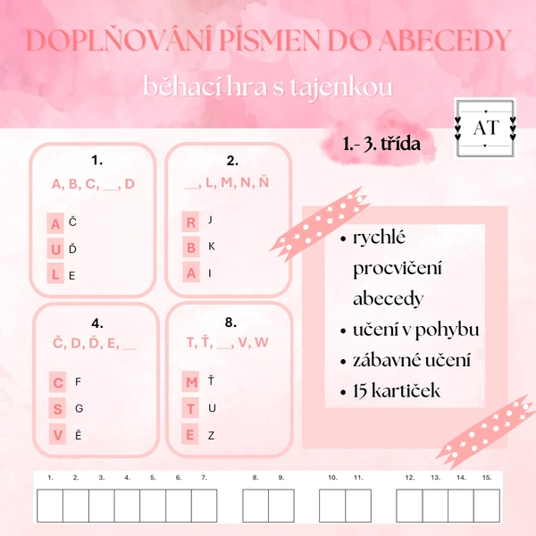 Doplňování písmen do abecedy