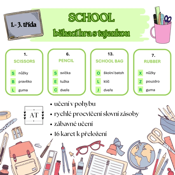 School - běhací hra s tajenkou