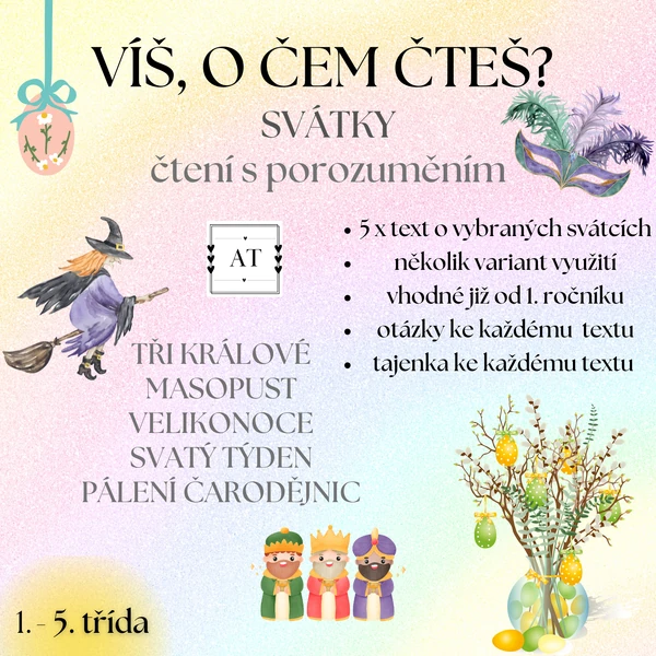 Víš, o čem čteš? - čtení s porozuměním - svátky