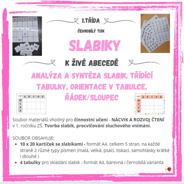 Slabiky k živé abecedě - analýza a syntéza