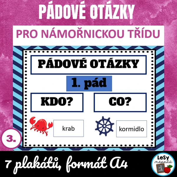 Plakáty s pádovými otázkami - moře