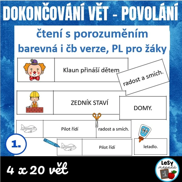 Povolání - dokončování vět