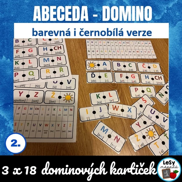 Abeceda - domino k řazení písmen podle abecedy