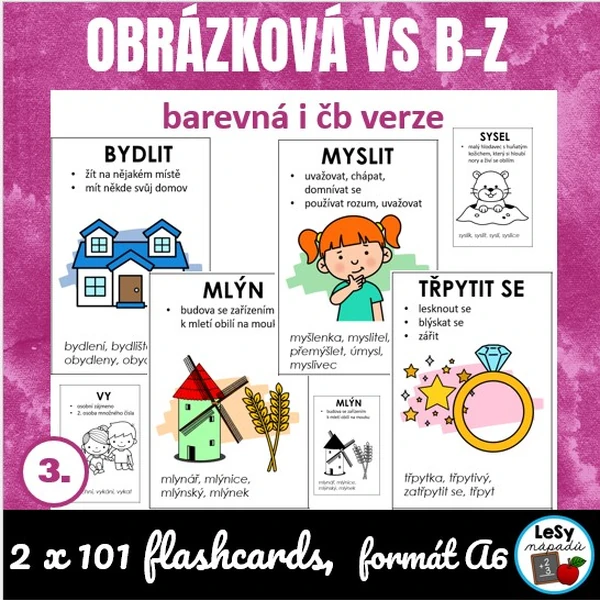 Obrázková vyjmenovaná slova - flashcards