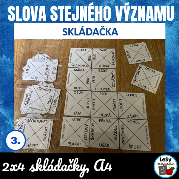 Slova stejného významu - čtvercová skládačka