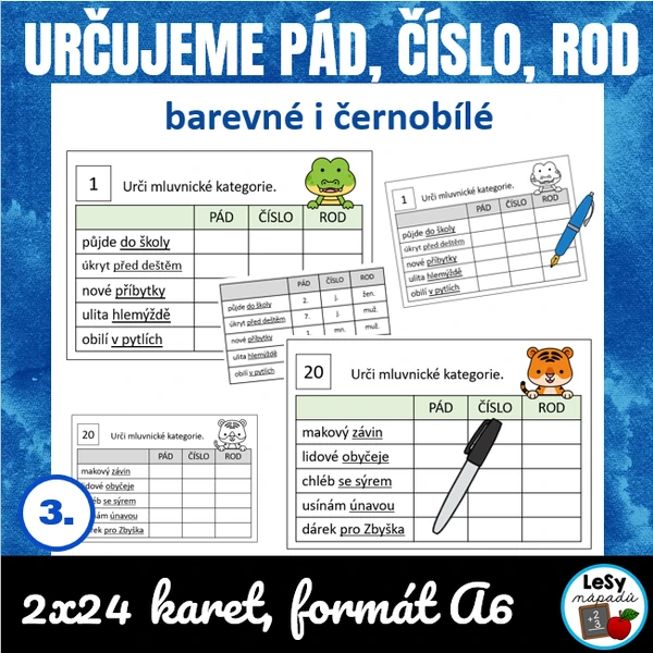Určujeme pád, číslo a rod podstatných jmen