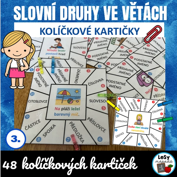 Slovní druhy ve větách - kolíčkovky