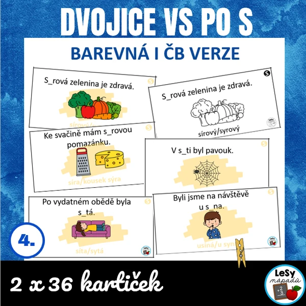Dvojice VS po S ve větách - kolíčkování