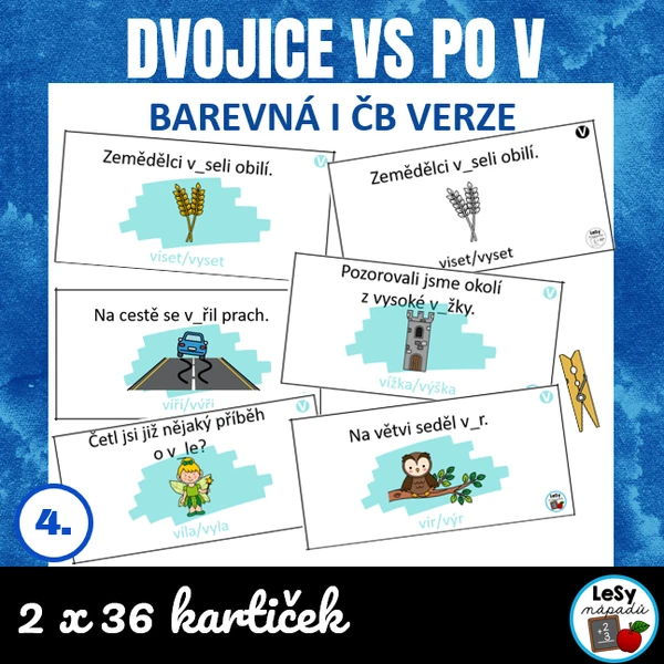 Dvojice VS po V ve větách - kolíčkování