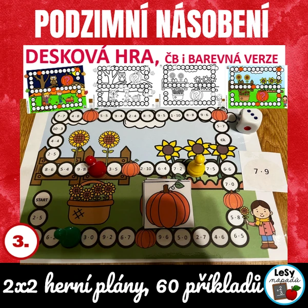 Podzimní násobení - desková hra