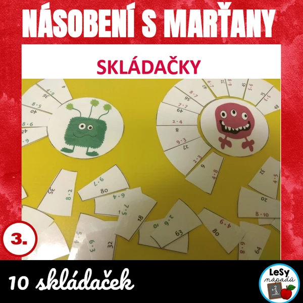 Násobení s marťany - skládačka
