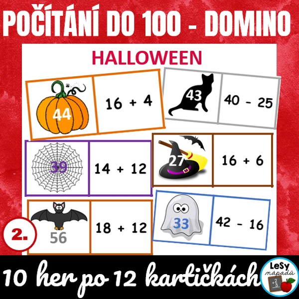 Halloween - počítání do 100 s dominem