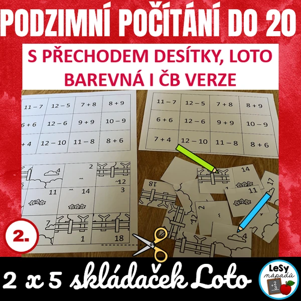 Podzimní loto - počítání do 20 s přechodem 