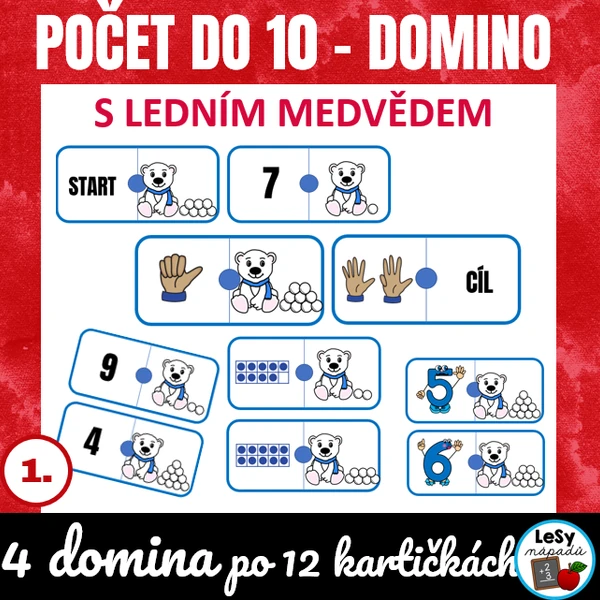 Počet do 10 - domino s ledním medvěděm