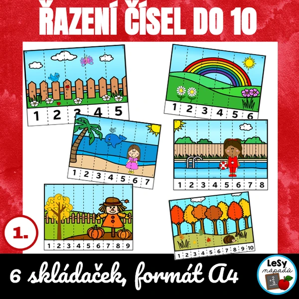 Pořadí čísel do 10 - skládačky