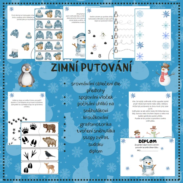 pracovní listy s příběhem - ZIMA
