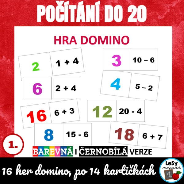 Počítání do 20 - domino