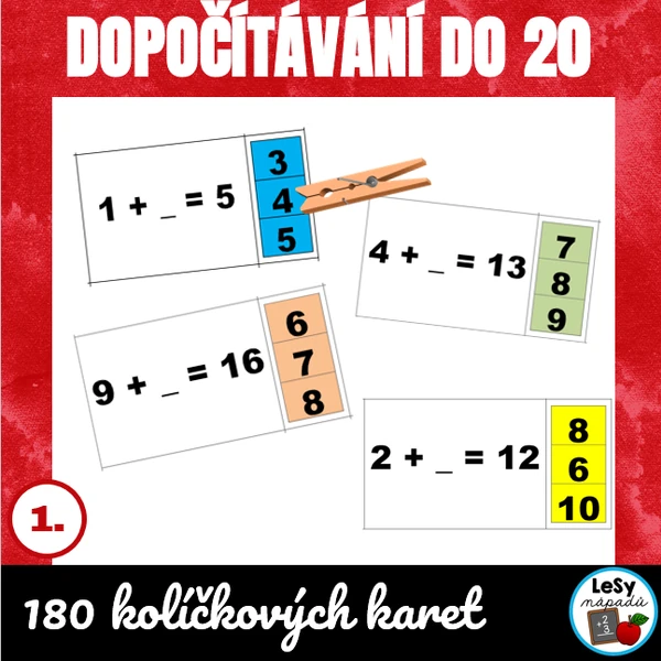 Dopočítávání do 20 - kolíčkovky