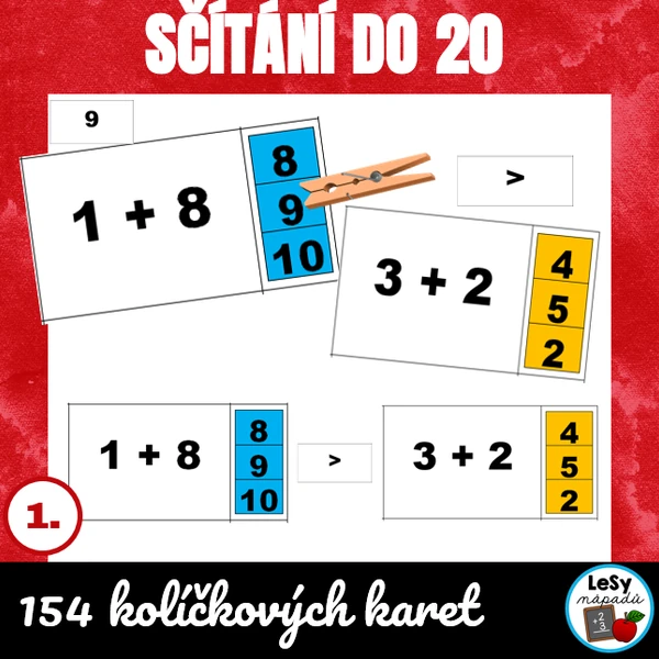 Sčítání do 20 - kolíčkovky