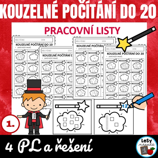 Kouzelné počítání do 20 - pracovní listy