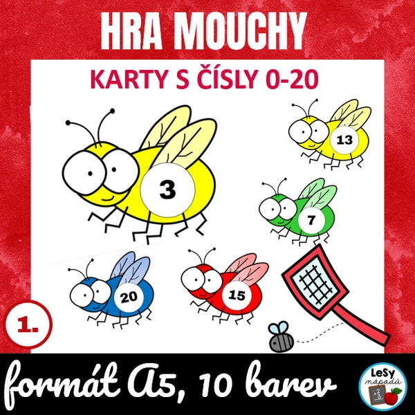 Karty s čísly do 20 - mouchy