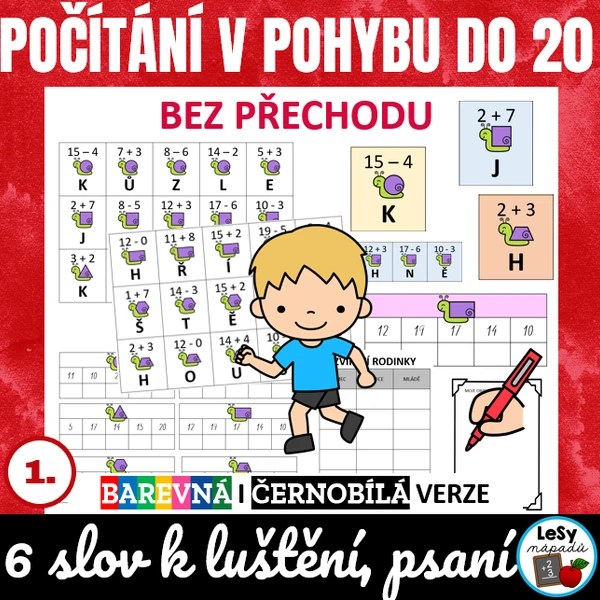 Počítání v pohybu do 20 - zvířecí rodinky