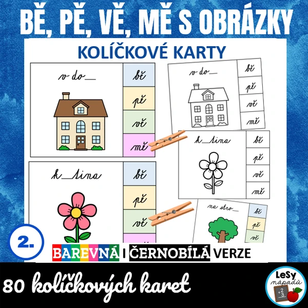 Bě, pě, vě, mě - psací písmo