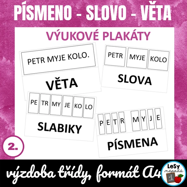 Písmeno - slovo - věta, plakáty