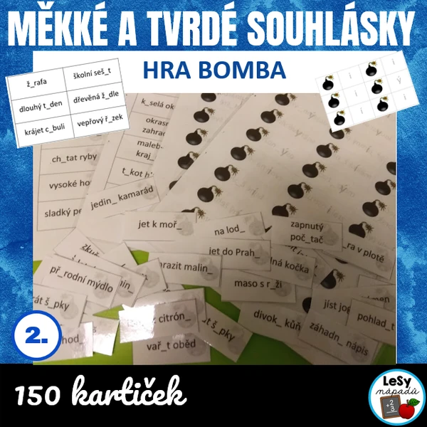 Měkké a tvrdé souhlásky - hra bomba