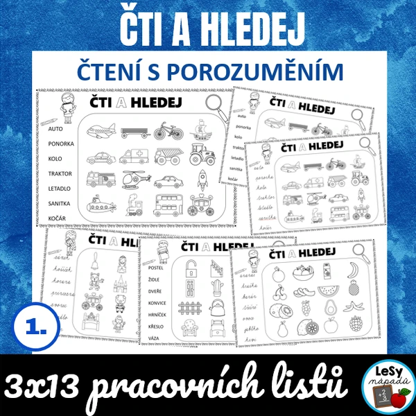 Čti a hledej - tematická slovní zásoba, čtení s porozuměním