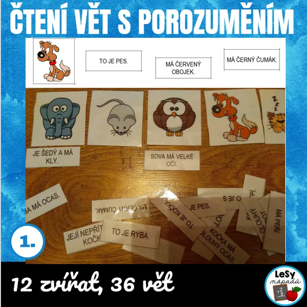 Věty o zvířatech - velká tiskací písmena