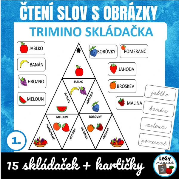 Čtení slov s obrázky - trimino