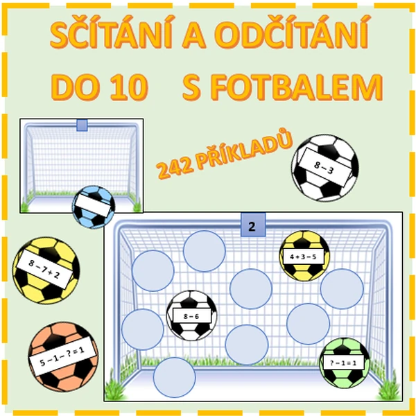 SČÍTÁNÍ A ODČÍTÁNÍ DO 10 S FOTBALEM