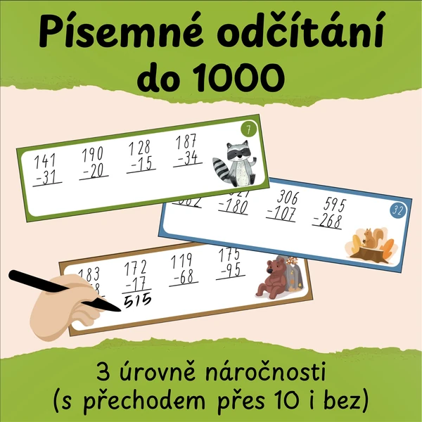 Písemné odčítání do 1000