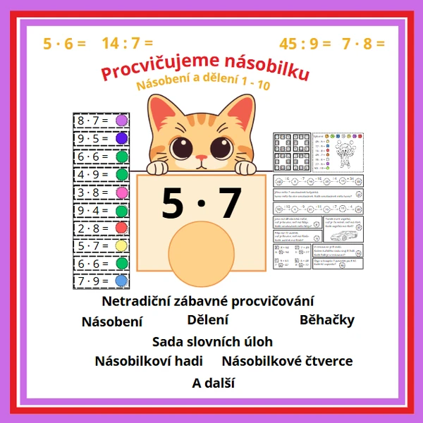 Násobení a dělení zábavně II. část rozšiřující (násobilka 1 - 10)