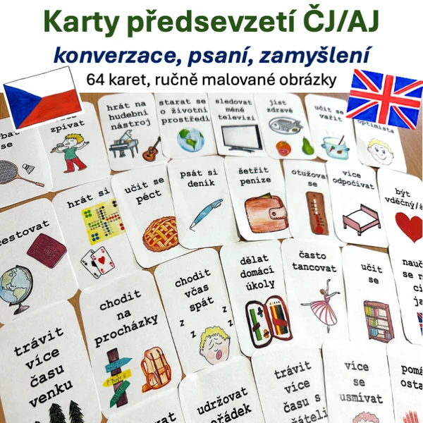 Karty předsevzetí - AJ/ČJ