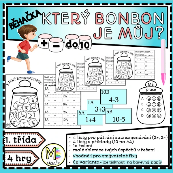KTERÝ BONBON JE MŮJ? BĚHAČKA + A - DO 10