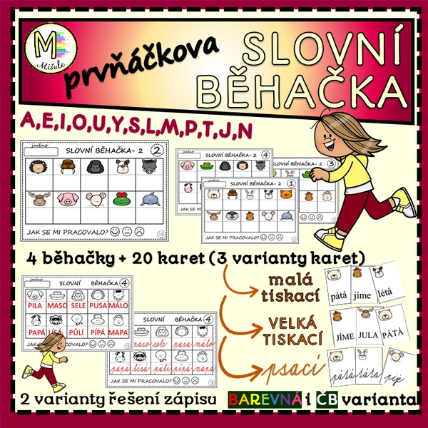 PRVŇÁČKOVA SLOVNÍ BĚHAČKA- AEIOUYSLMPTJN
