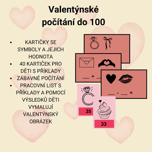 Valentýnské počítání do 100