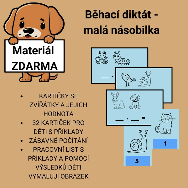 Běhací diktát - malá násobilka