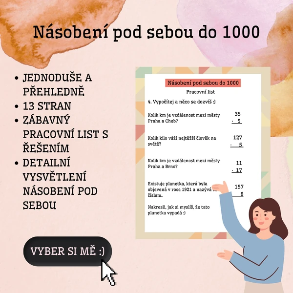 Násobení pod sebou do 1000