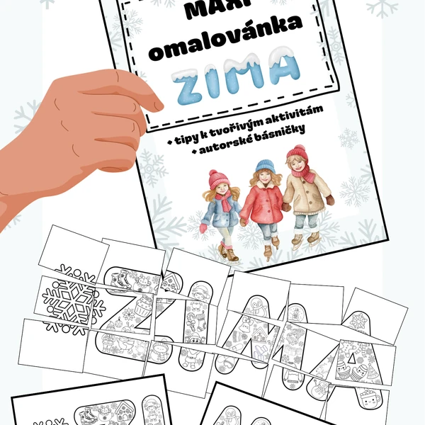 ZIMA- MAXI omalovánka+ 2x bonus