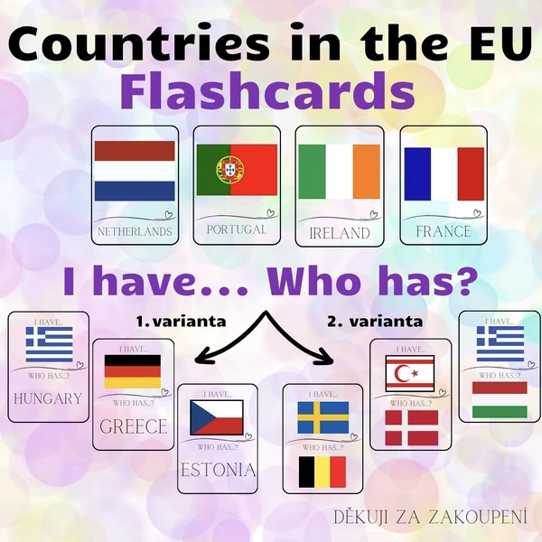 Countries in the EU - flashcards, I have. Who has? - 2 varianty hry
