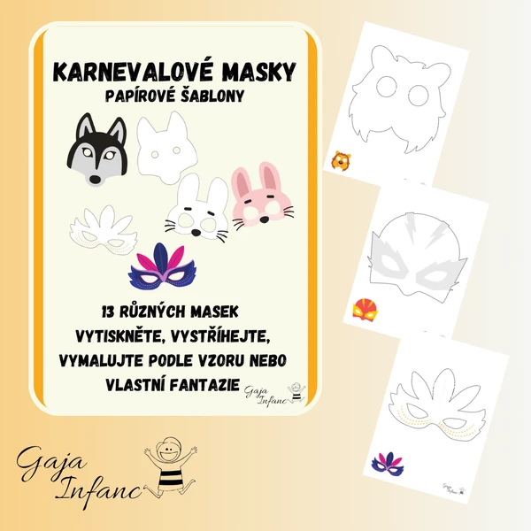 🎭✨ Karnevalové masky 🎨🦸‍♀️🦁